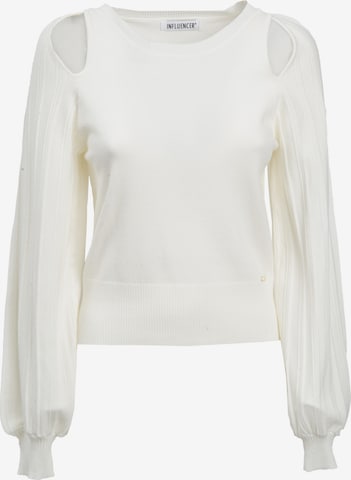 balta Influencer Megztinis: priekis