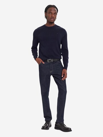 Calvin Klein Sweater 'LS MERINO CREW LV04LB305G' in Blue
