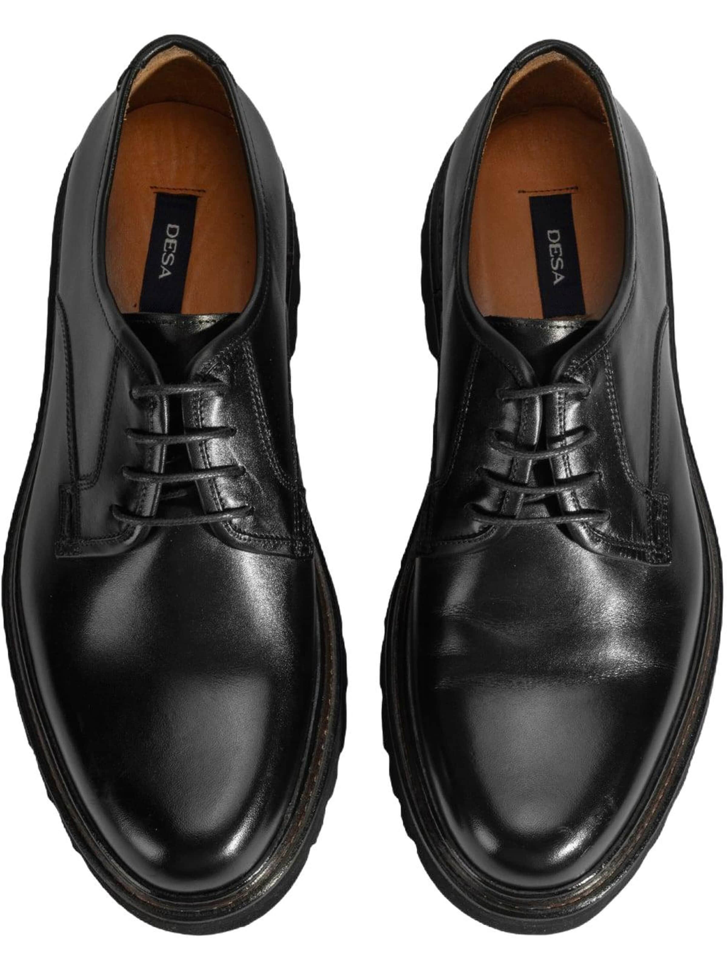 Desa - Zapatos con cordón 'Lässige Spitze' en negro