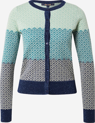 King Louie Knit cardigan 'Bondi' in Dark blue / Mint / Jade / White, Item view