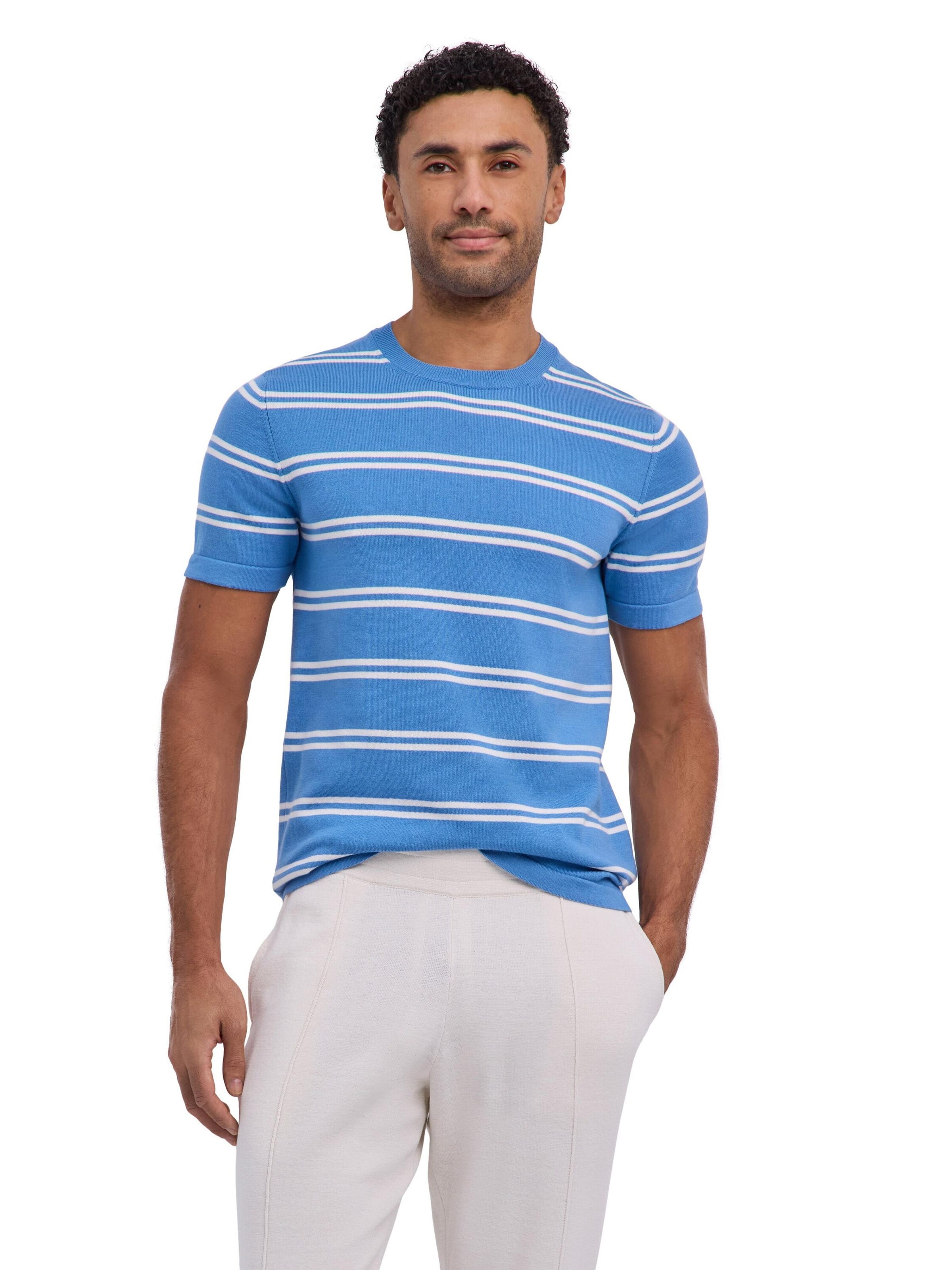 FALKE Shirt 'Cotton Knit' in S in Blue / White, Item view
