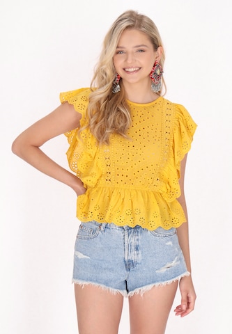 IZIA - Blusa en amarillo: frente