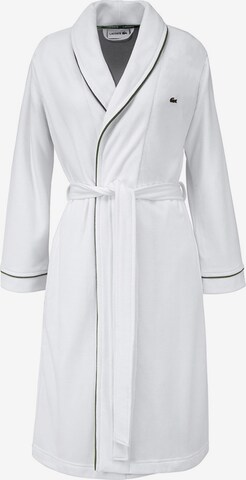 LACOSTE Long Bathrobe 'L PIQUE' in White: front