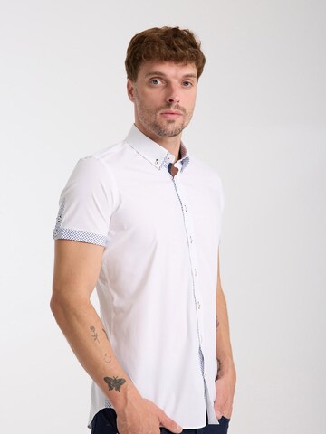 Slim fit Camicia business 'Iconic' di 7Camicie in bianco: frontale