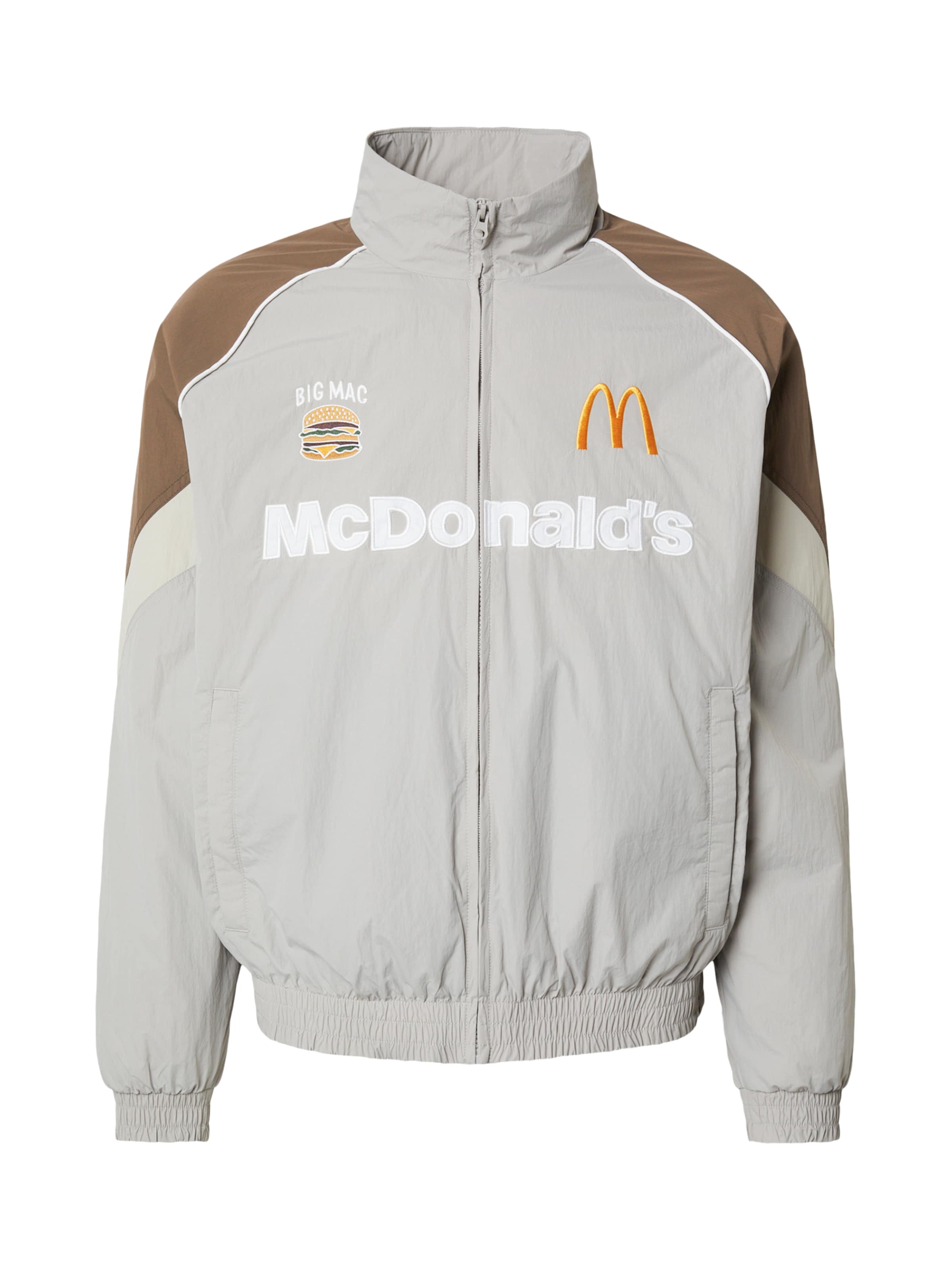 HOLLISTER Tussenjas 'FEB1 MCDONALDS' in Grijs: voorkant