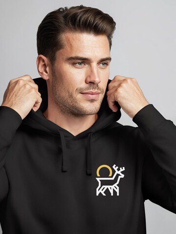 Neverless Sweatshirt 'Hirsch Sonne'‌ in Schwarz