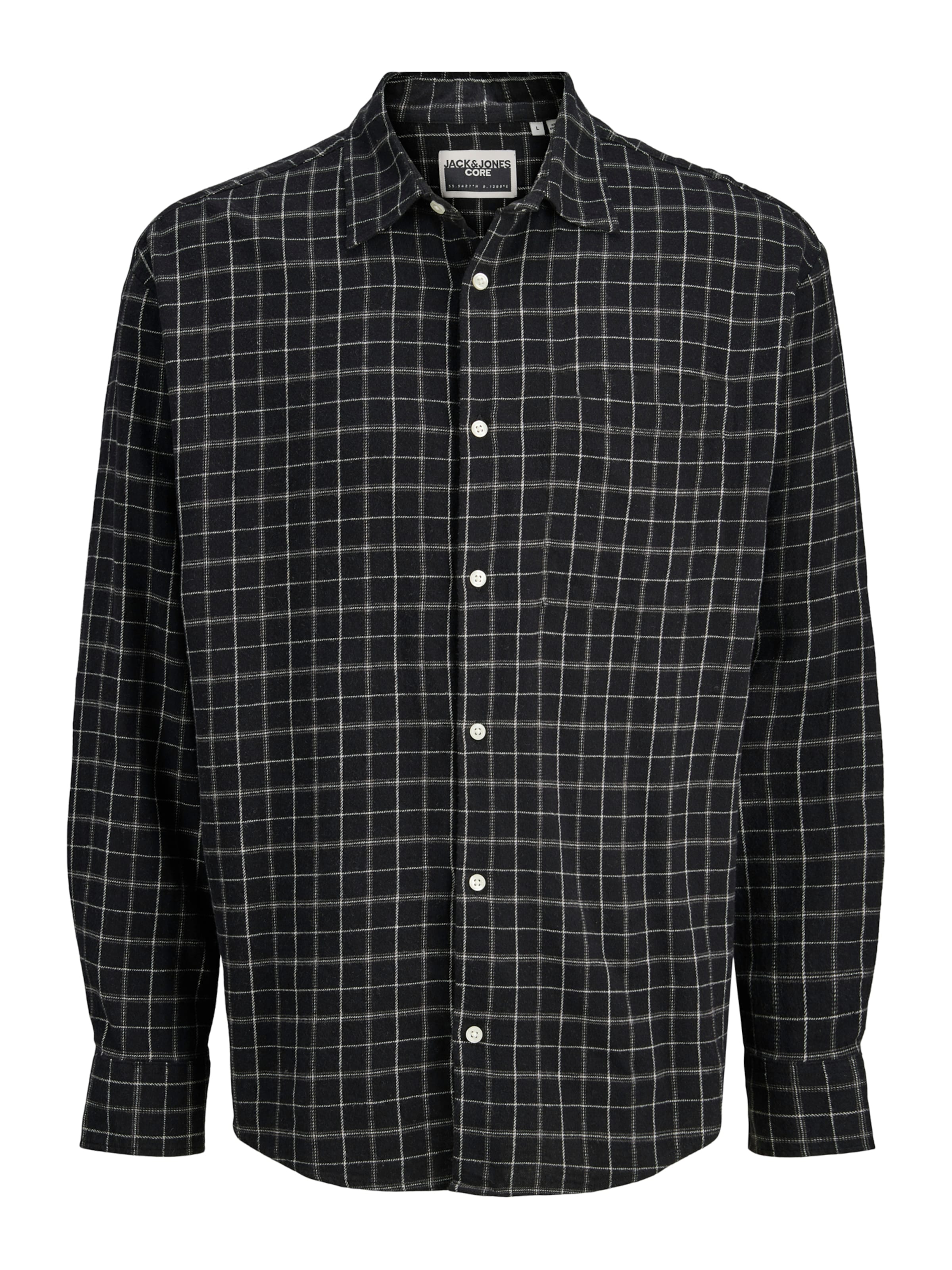 Jack & Jones Plus Regular fit Πουκάμισο σε μαύρο: μπροστά