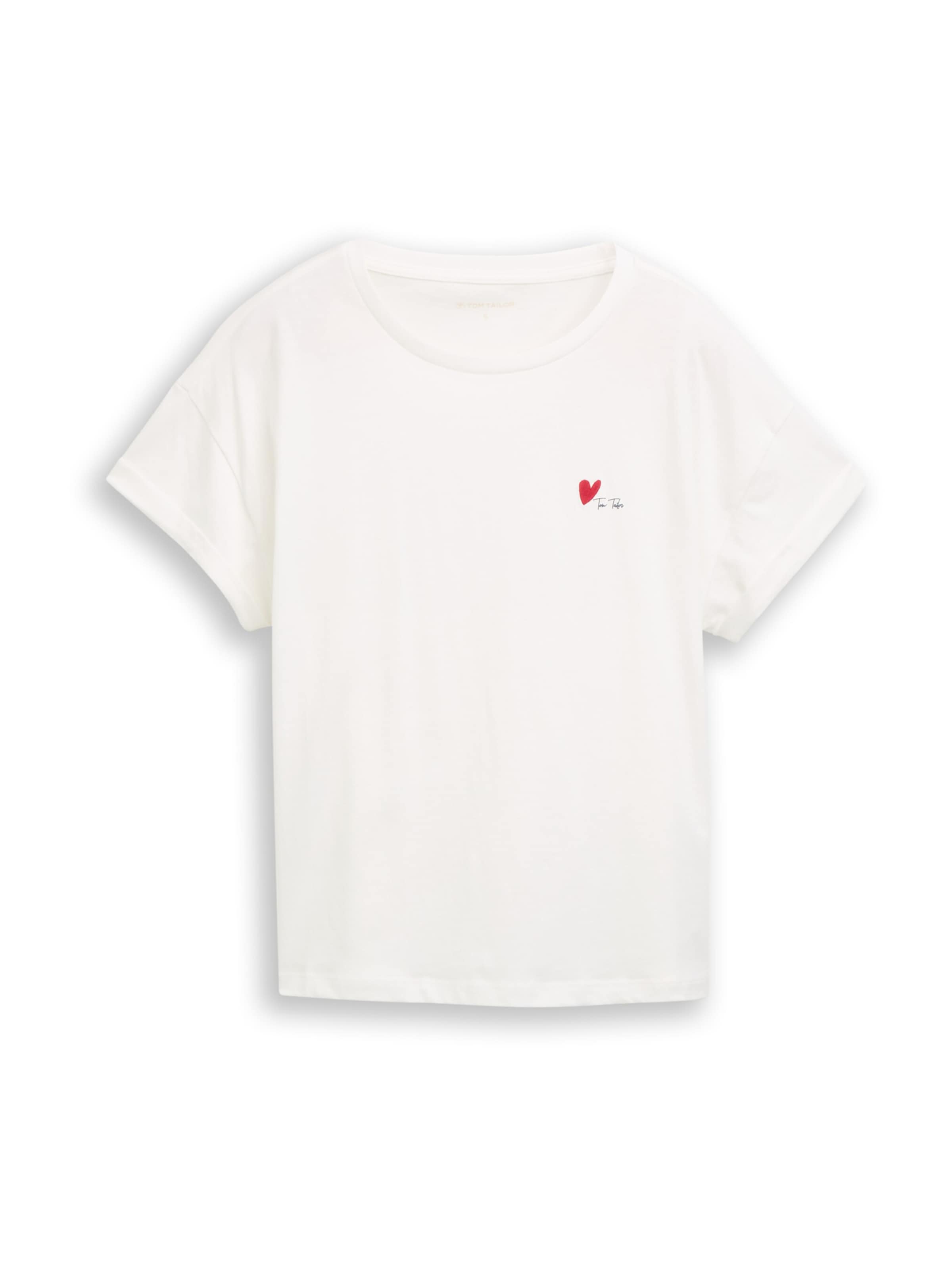 Tricou de la TOM TAILOR pe alb: față