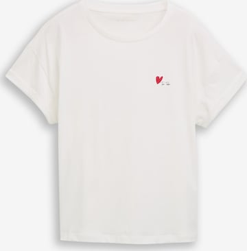 Tricou de la TOM TAILOR pe alb: față