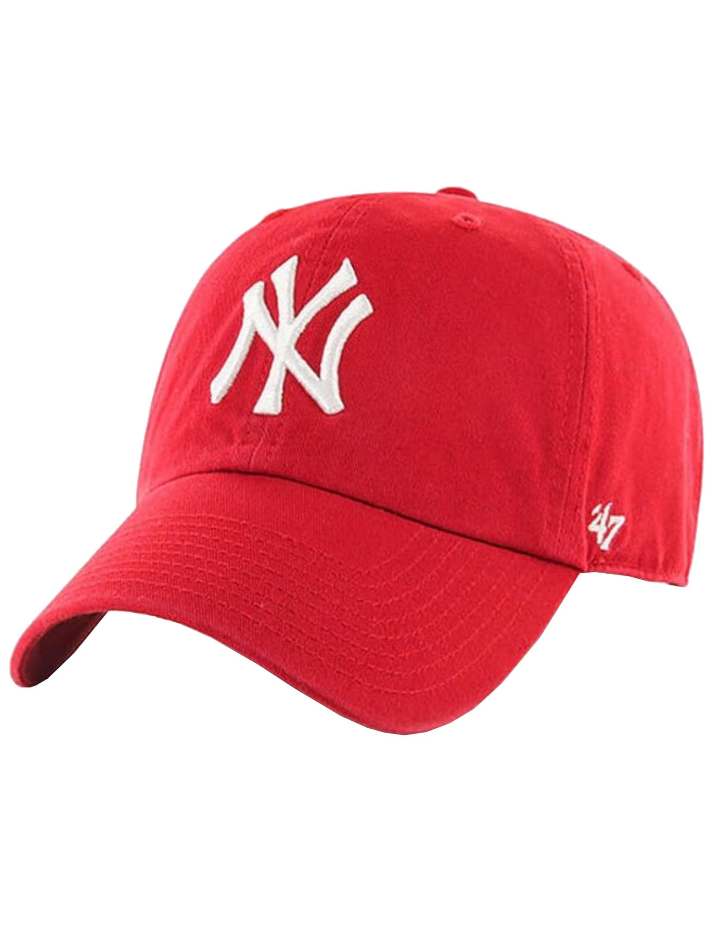 Casquette '47 Brand New York Yankees MLB Clean Up Cap' 47 en rouge : devant