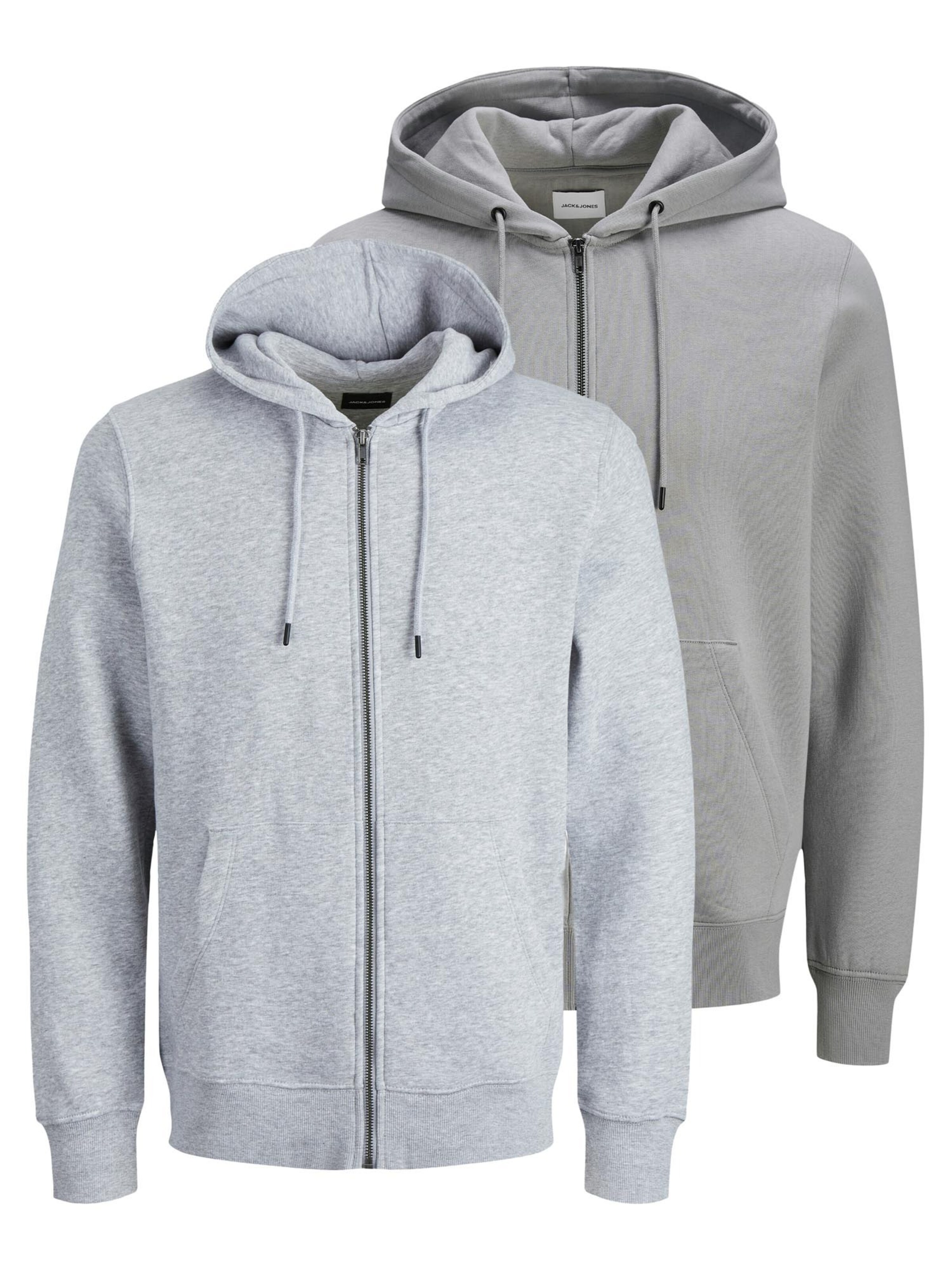 JACK & JONES Sweat jacket 'Star' in Silver: front