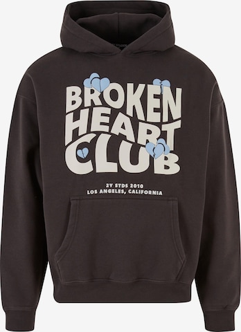 2Y Studios Sweatshirt 'Broken Heart Club' in Zwart: voorkant