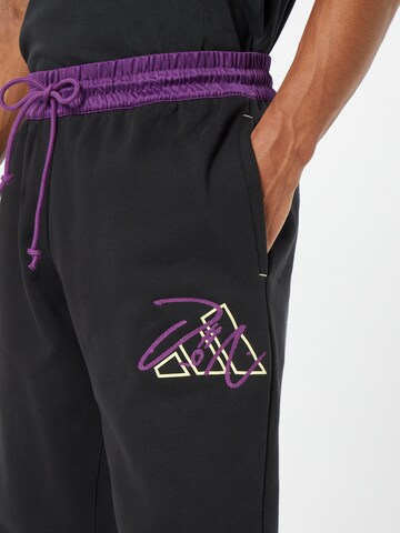 ADIDAS PERFORMANCE Tapered Workout Pants 'DAME 8' in Black