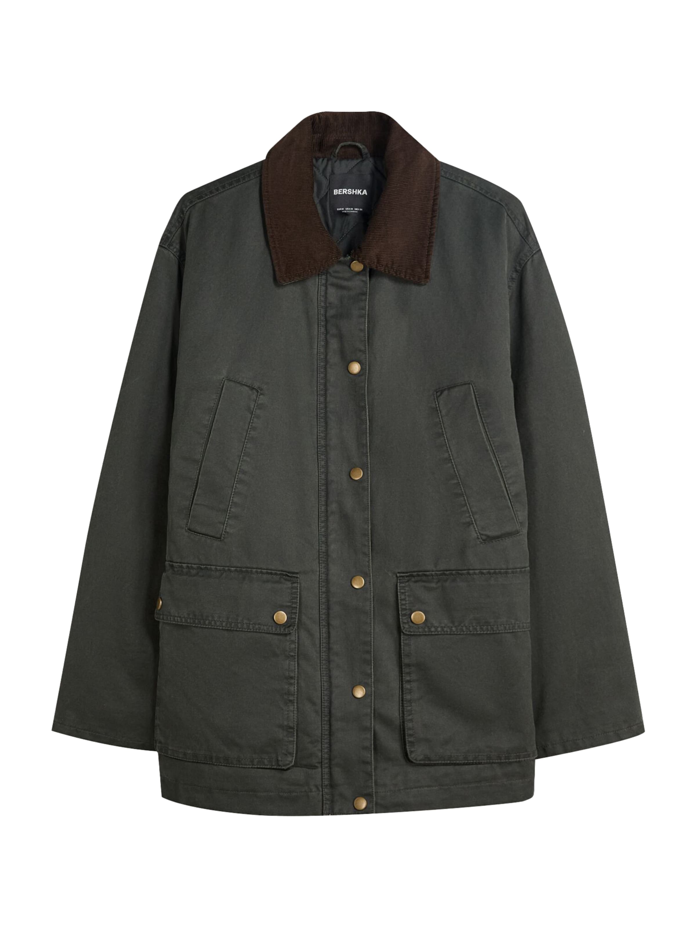 Bershka Overgangsjakke i grøn: forside