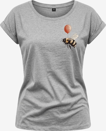 MAKAYA Shirt 'Flughilfe' in Grau: Vorderseite