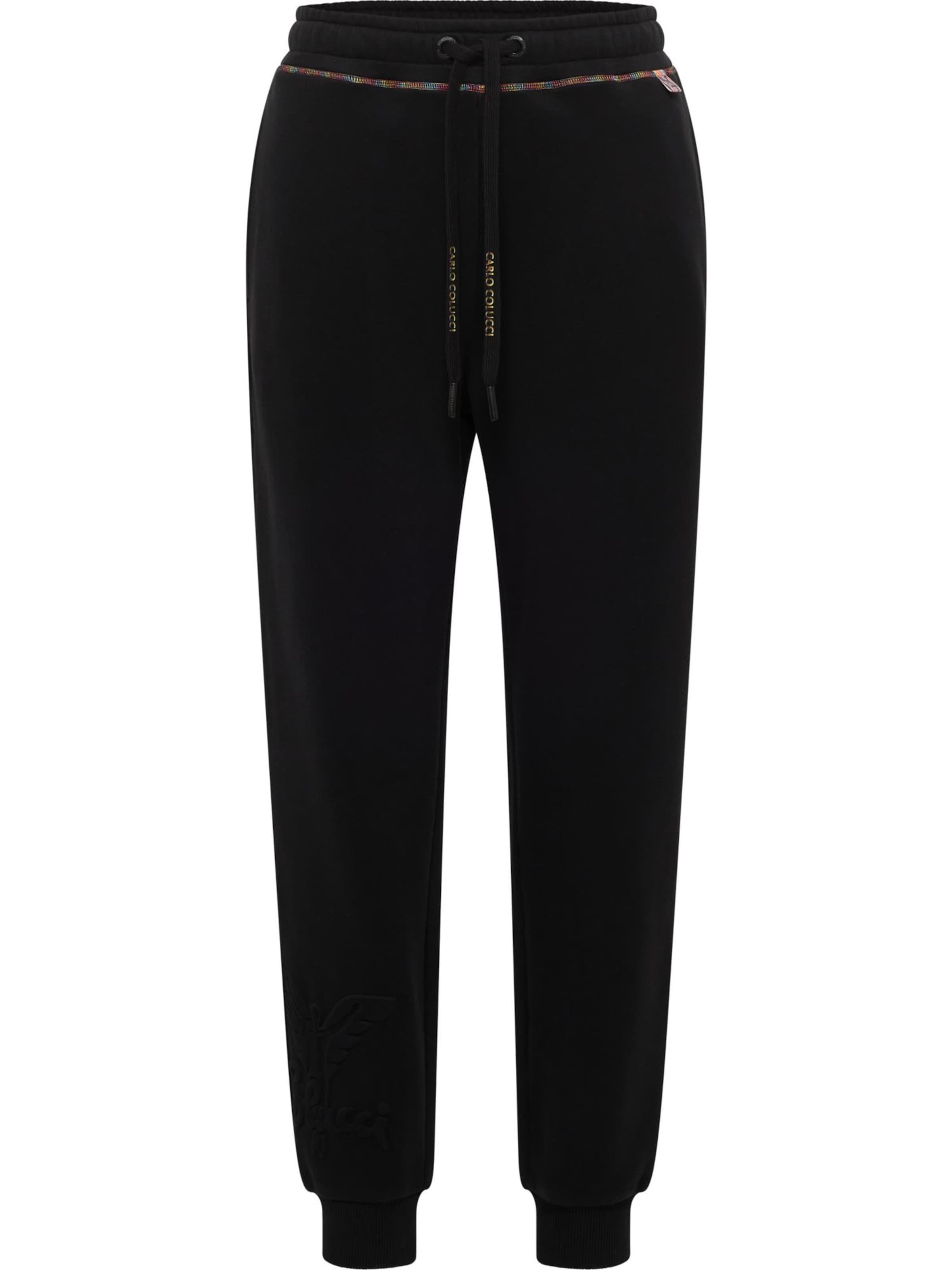 Carlo Colucci Regular Hose ' Deporta ' in Schwarz: Vorderseite