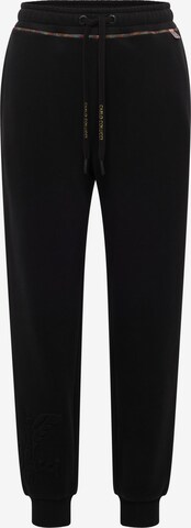 Carlo Colucci Regular Pants ' Deporta ' in Black: front