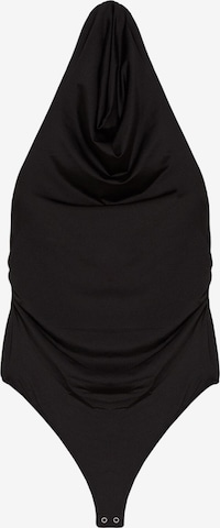 BershkaBodi majica - crna boja: prednji dio