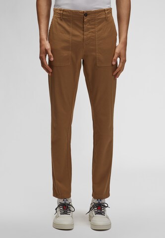 Coupe slim Pantalon chino North Sails en marron : devant