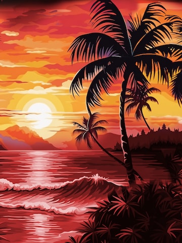 Hawaiihemdshop.de Regularny krój Koszula 'Hawaiihemd Evening Sun' w kolorze czerwony