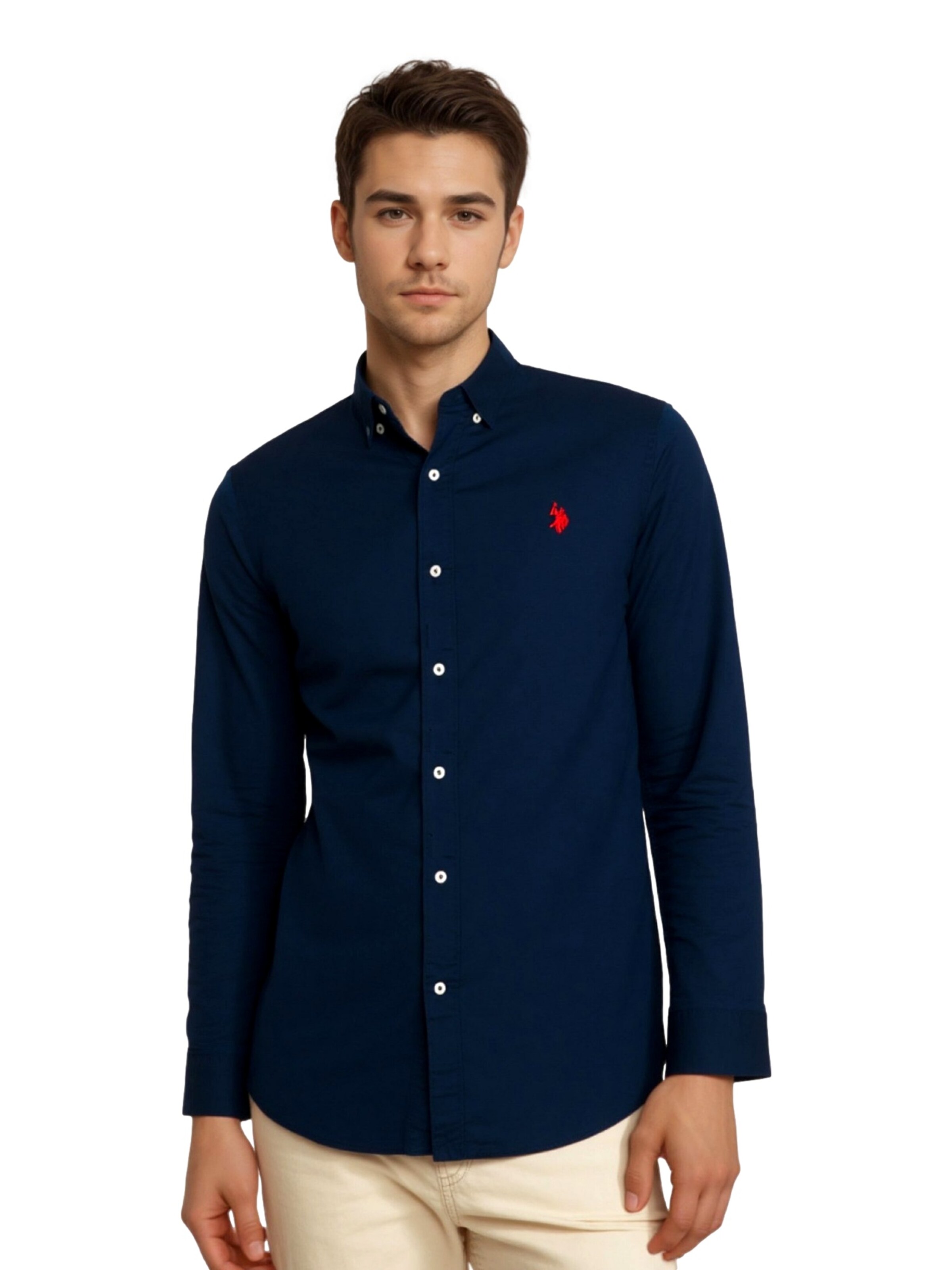 U.S. POLO ASSN. Regular fit Overhemd in Blauw: voorkant