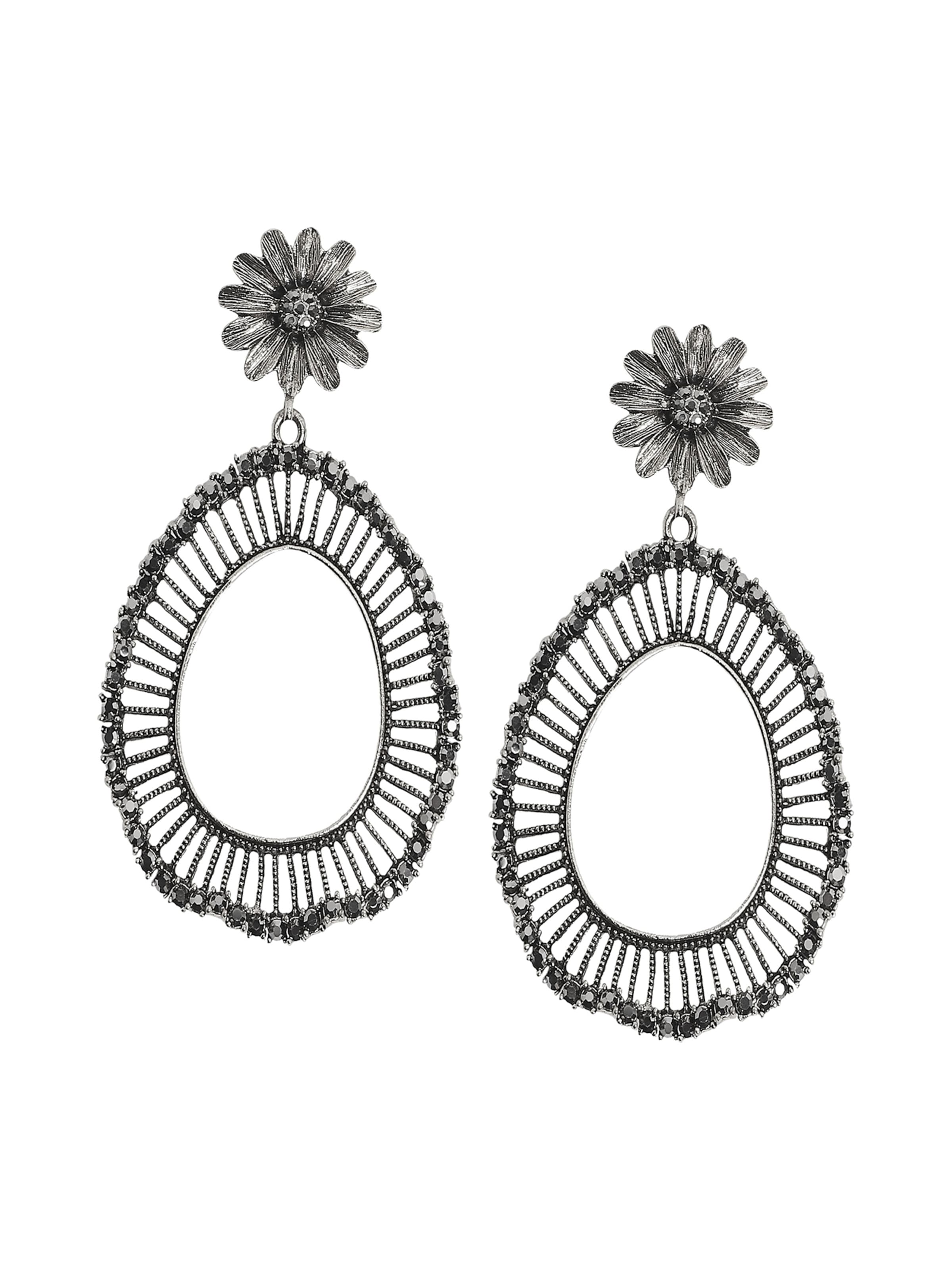 Cercei ' Les ' SOHI pe negru / argintiu, Vizualizare produs