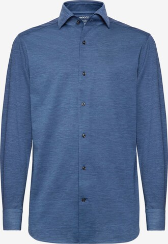 Boggi Milano Regular fit Overhemd in Blauw: voorkant