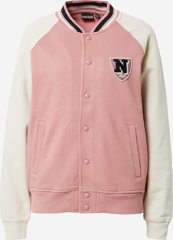 NAPAPIJRI Zip-Up Hoodie 'SIONA' in Pink: front