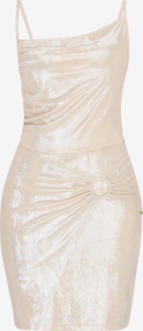 Robe de cocktail faina en beige : devant