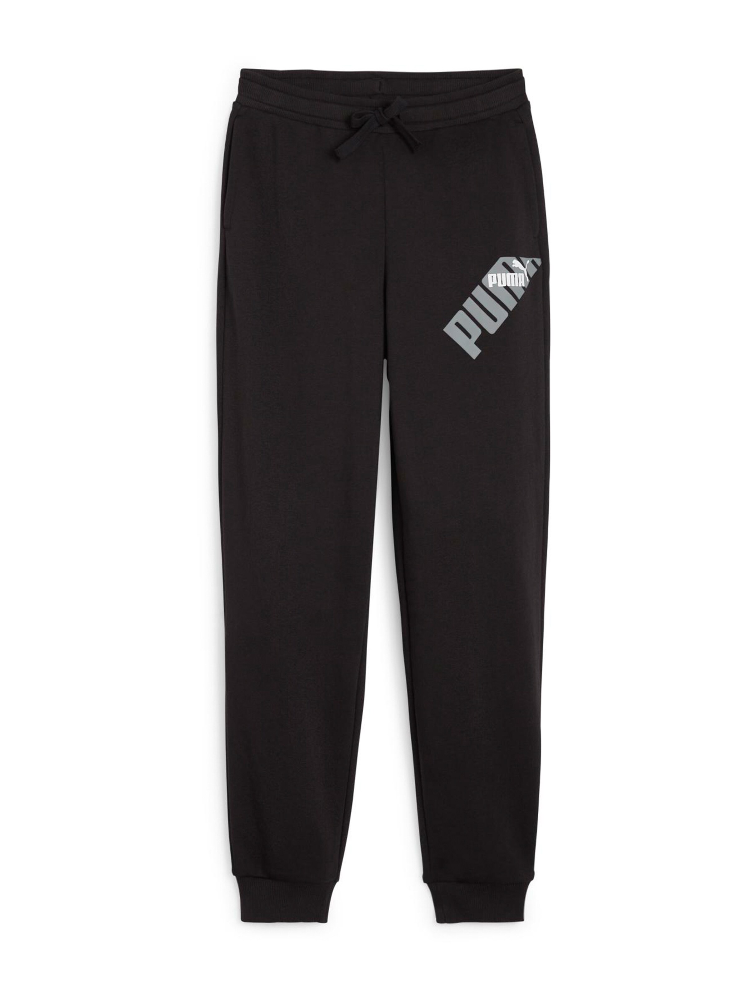 PUMA Tapered Pants 'Power' in Black: front