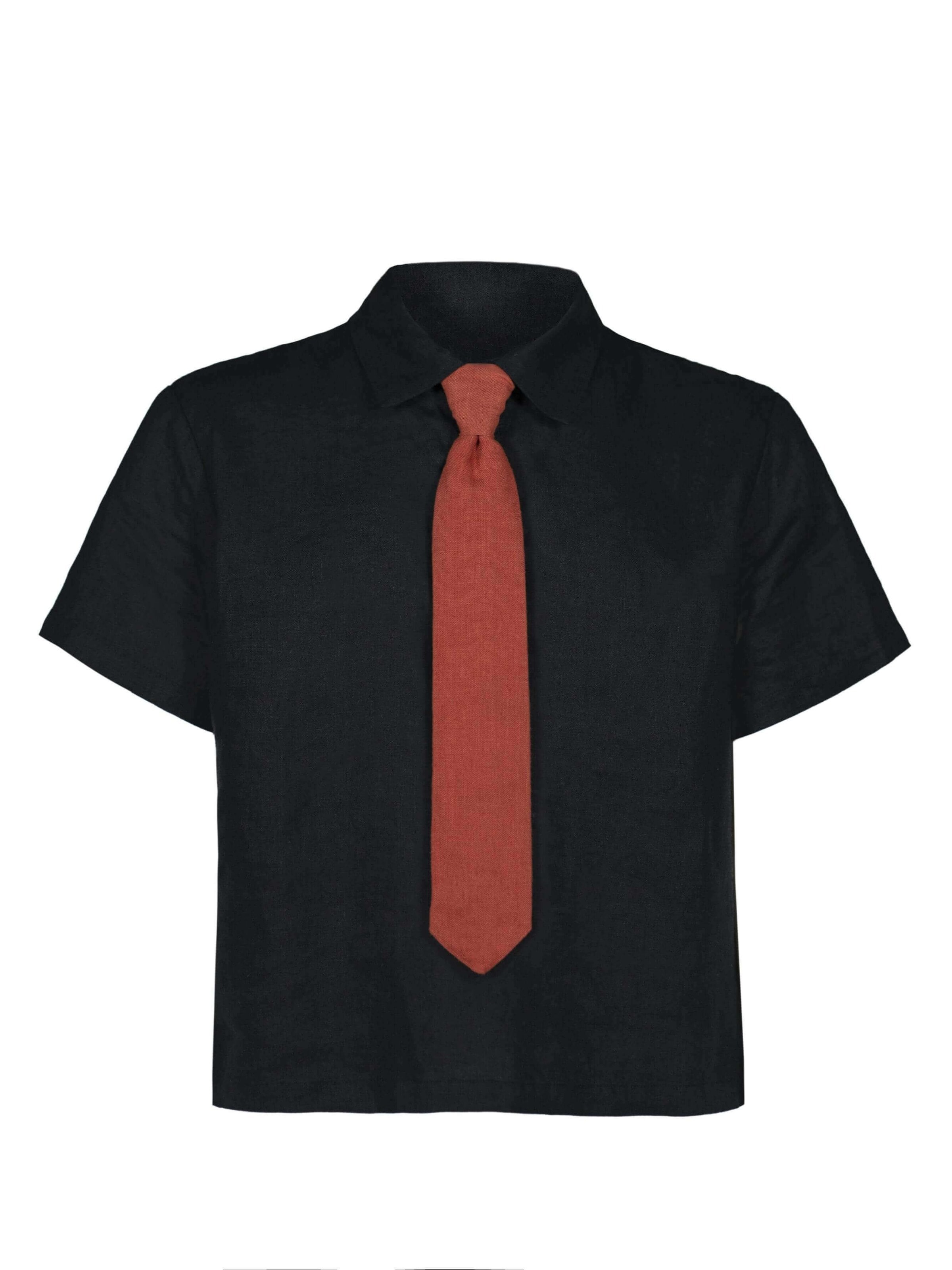HACOY Button Up Shirt 'Linen Business Shirt' in Orange: front