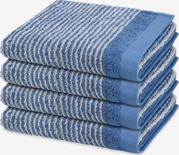 ROSS Handdoek 'Stripes' in Blauw: voorkant