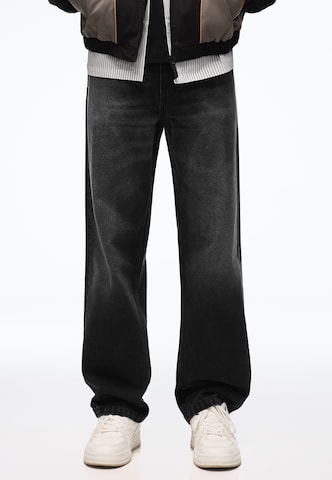Bershka Loosefit Jeans in Zwart: voorkant
