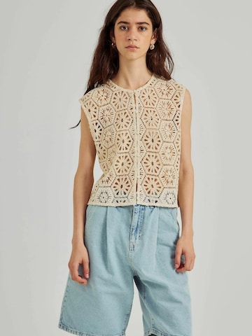 Gilet in maglia di NORR in bianco: frontale