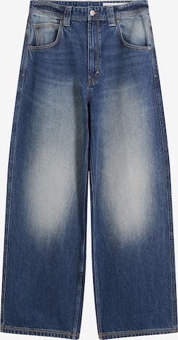 Jeans de la Bershka pe albastru: față