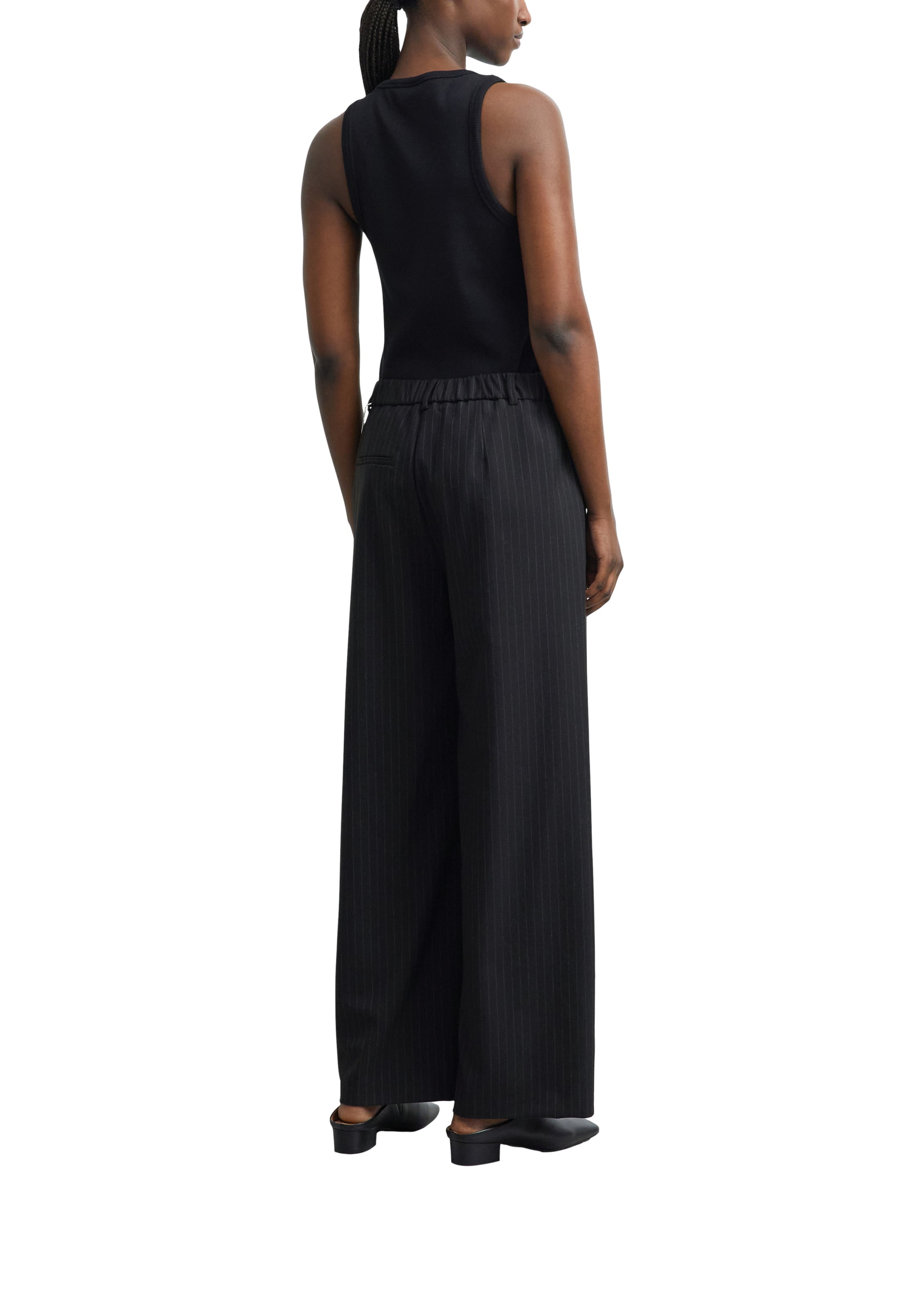 COMMA Wide Leg Hose in Schwarz: Rückseite