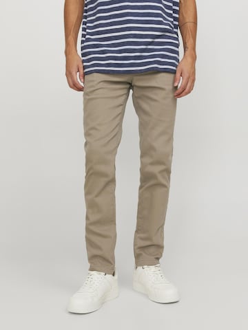 JACK & JONES Слим Брюки-чинос 'Macro Dave' в Бежевый: спереди