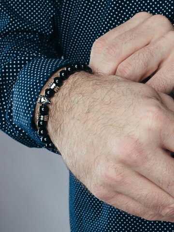 Akitsune Bracelet 'Obsidius' in Silver: front