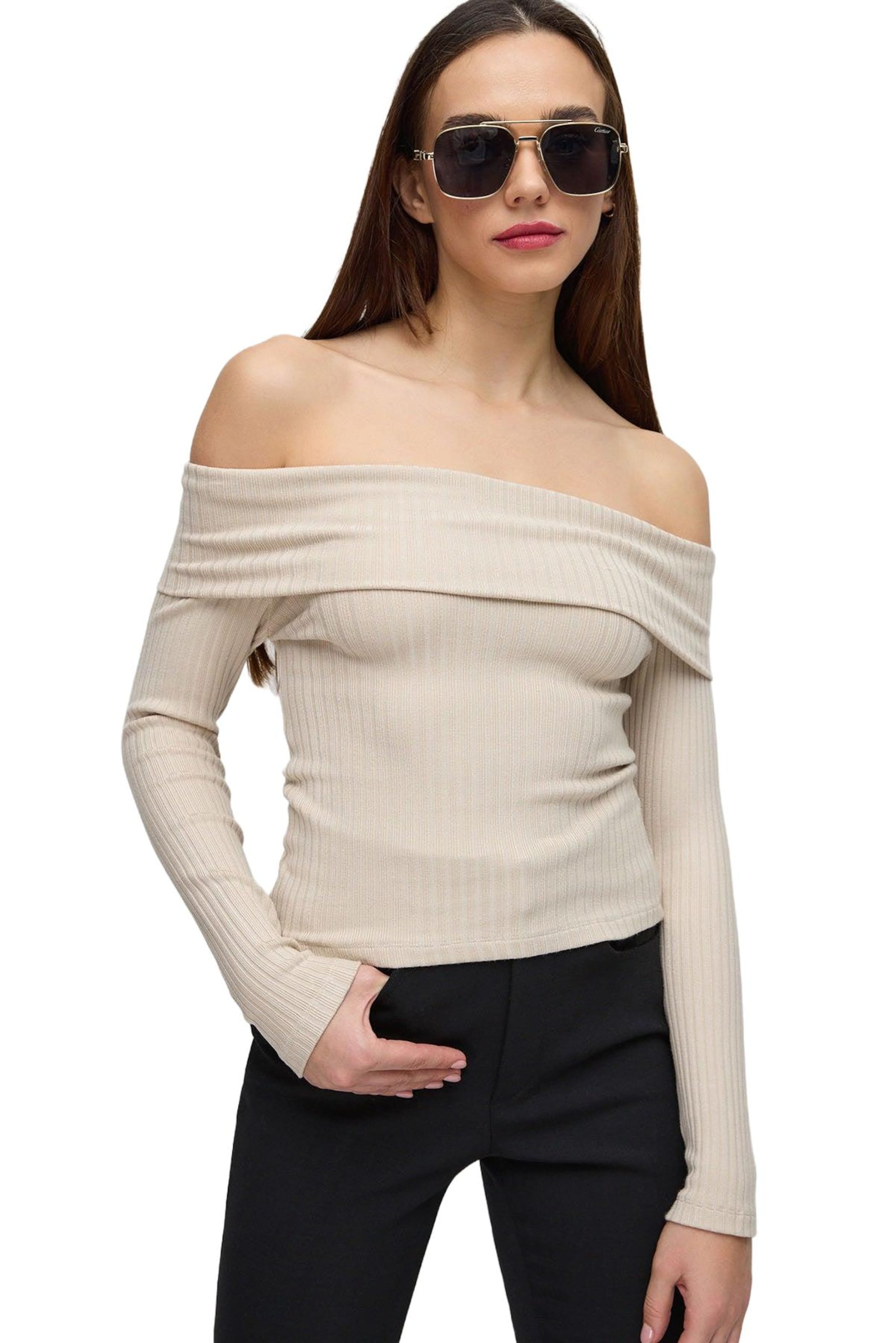 No Matter What Shirt in Beige: voorkant