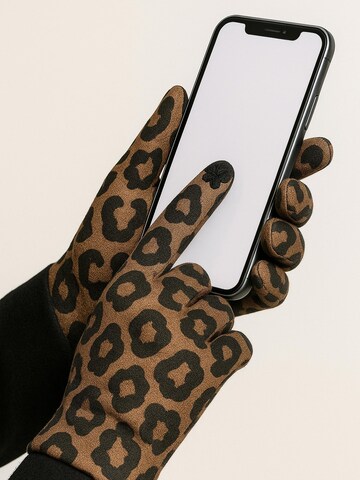 COLLEZIONE ALESSANDRO Full Finger Gloves 'Leo' in Brown