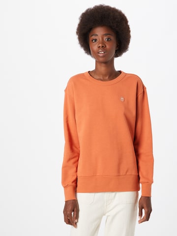 KnowledgeCotton Apparel Sweatshirt 'DAPHNE' in Oranje: voorkant