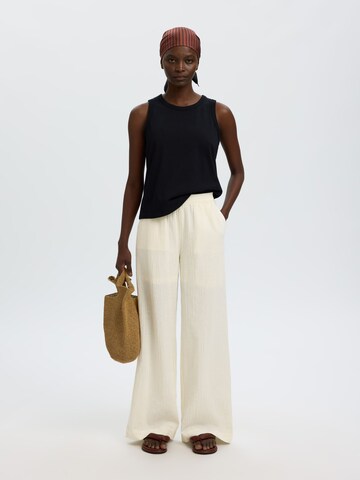 SELECTED Wide Leg Bukser i hvid