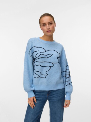 VERO MODA Sweater 'AWHeart' in Blue: front