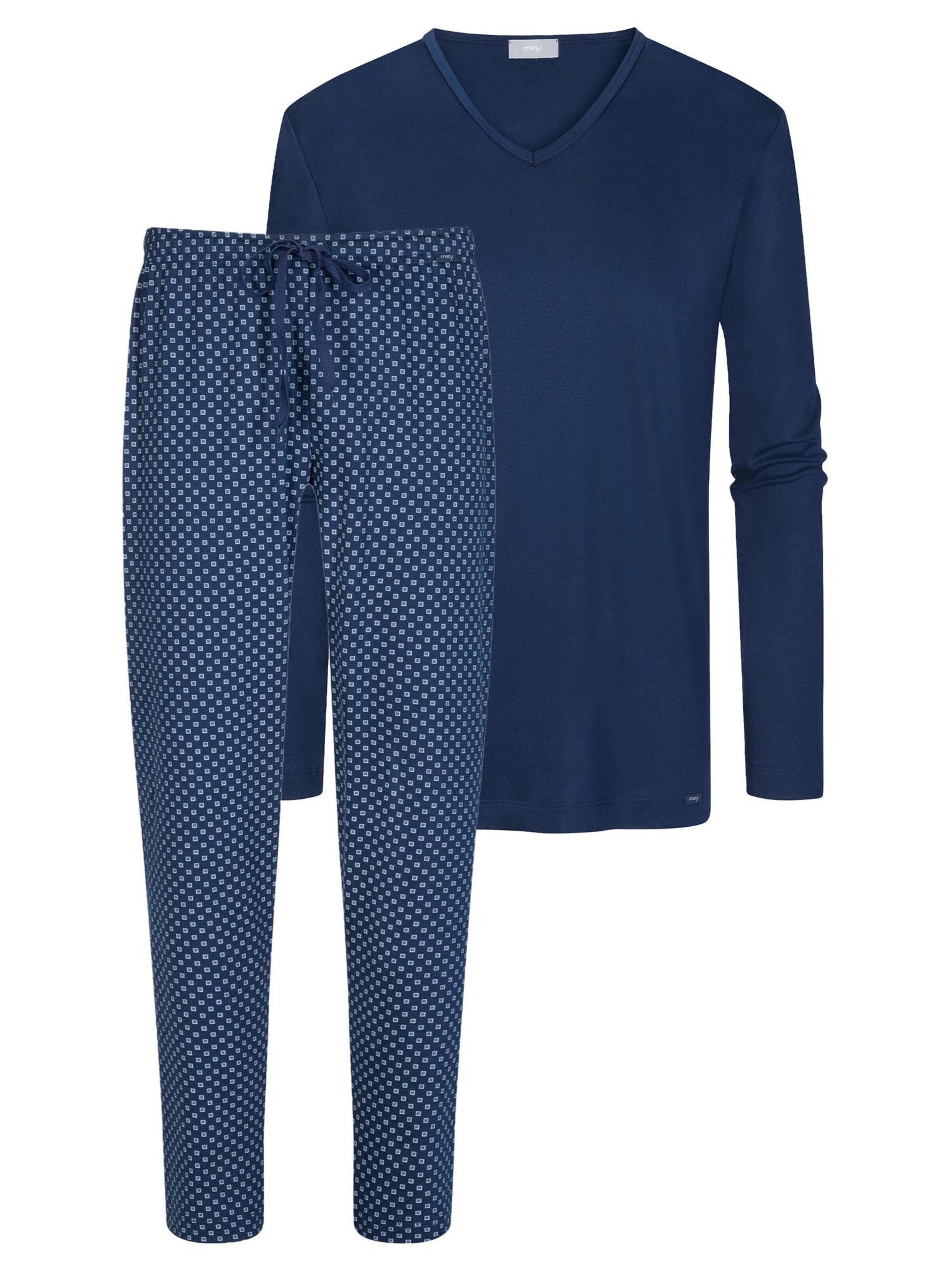 Mey Pyjama lang 'Lounge - Nightwear' in Blauw: voorkant