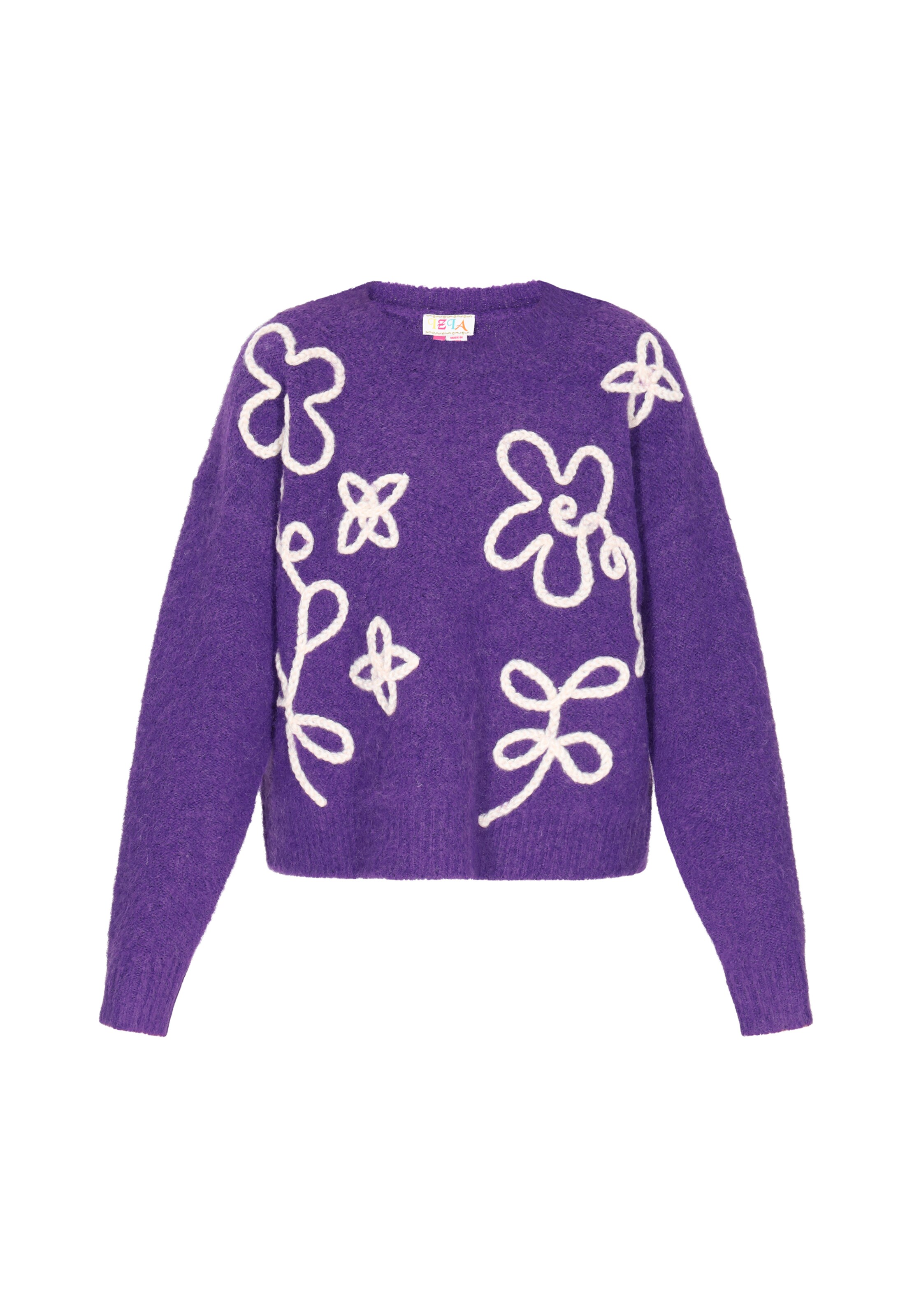 Pulover IZIA pe purpuriu / alb, Vizualizare produs