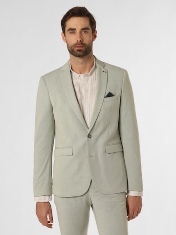 Coupe slim Veste de costume Finshley & Harding London en gris : devant