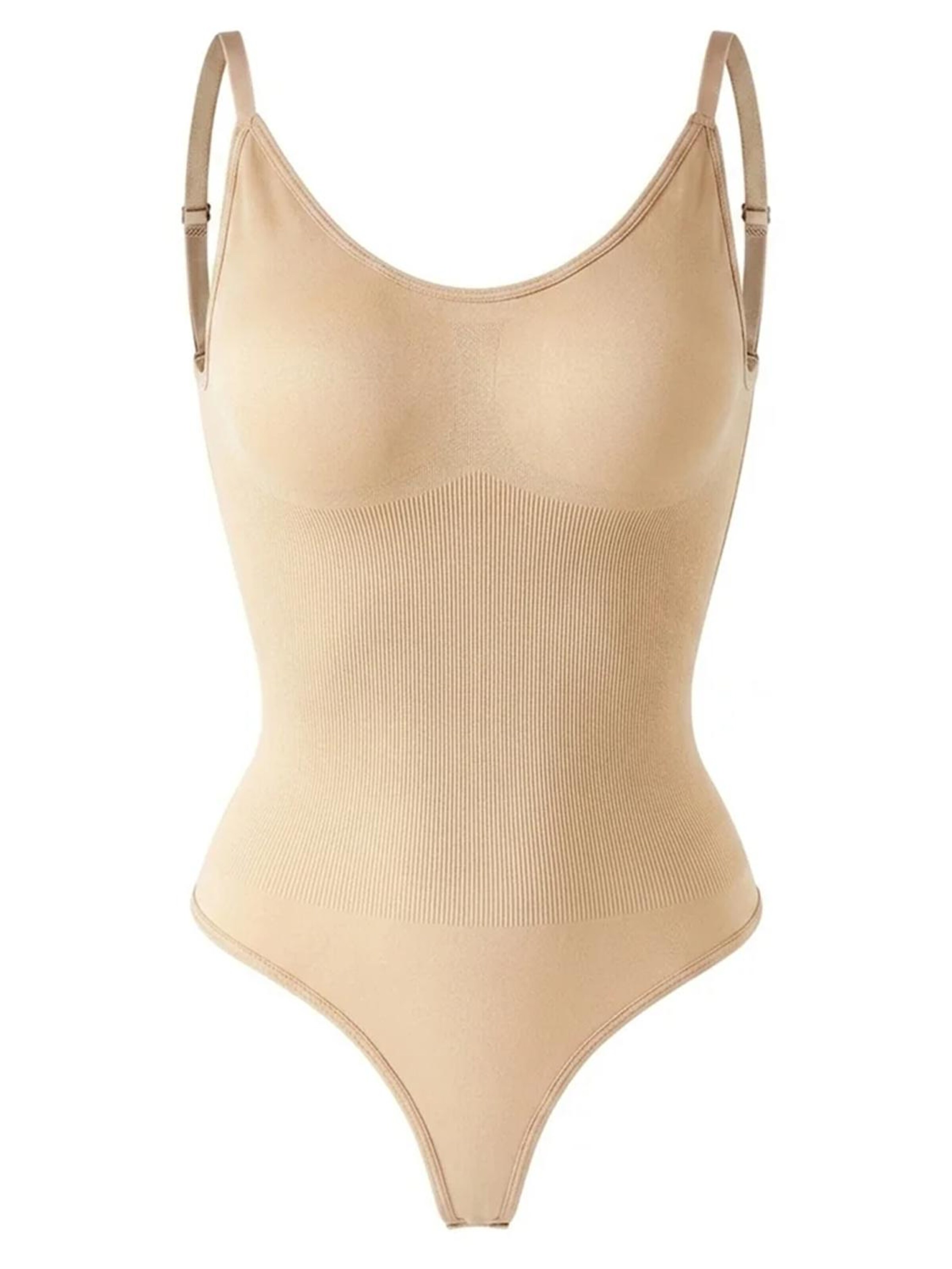 Shapetape Shaping bodysuit 'Body met Lage Rug Met String' in Beige: front