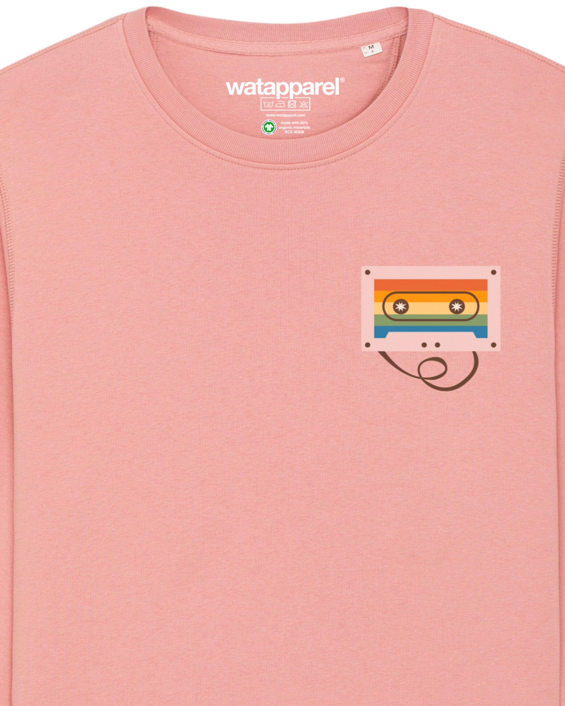 Watapparel Sweatshirt ' Rainbow Cassette ' in Roze