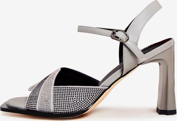 CESARE GASPARI Sandals in Silver: front