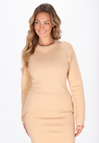 Pull-over faina en beige : devant